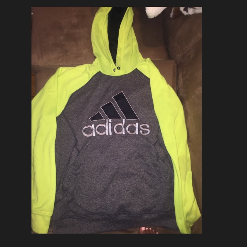 Adidas hoodie in bright neon yellow